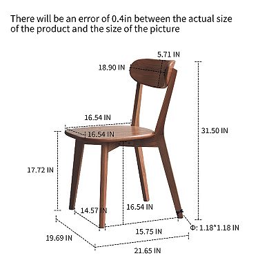 KWPZQEB 2 Pack North America Wood Dining Chairs with Curved Backrest