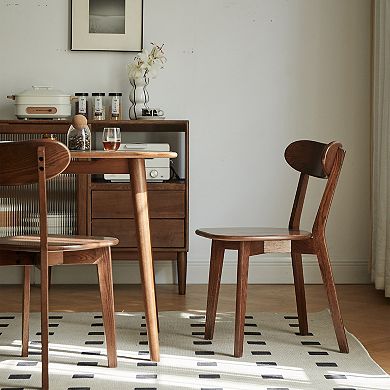 KWPZQEB 2 Pack North America Wood Dining Chairs with Curved Backrest