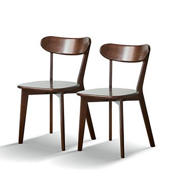 KWPZQEB 2 Pack North America Wood Dining Chairs with Curved Backrest