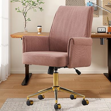 KWPZQEB Striped Fabric Liftable Office Chair, Mid-Back Gaming Chair with Armrest
