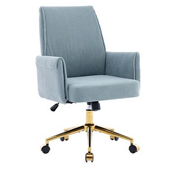 KWPZQEB Striped Fabric Liftable Office Chair, Mid-Back Gaming Chair with Armrest