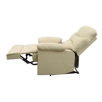 KWPZQEB Soft Microfiber Motion Recliner with Adjustable Footrest, Tight Seat & Back Cushion
