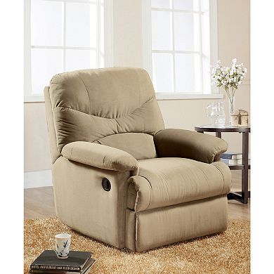 KWPZQEB Soft Microfiber Motion Recliner with Adjustable Footrest, Tight Seat & Back Cushion