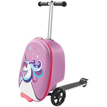 KWPZQEB 20-inch Ride-on Luggage with Flash Wheels & Cartoon Pattern Design