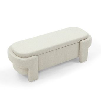 KWPZQEB Linen Upholstered Bench with Storage Space