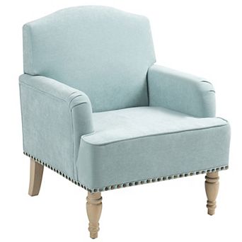 KWPZQEB Retro Accent Chair with Nailhead Trim & Wood Legs, Club Chair for Living Room