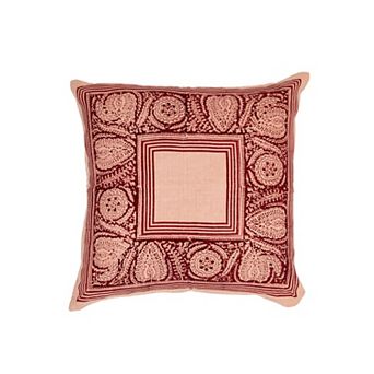 Decorative Pillow Cover Block Print Linen