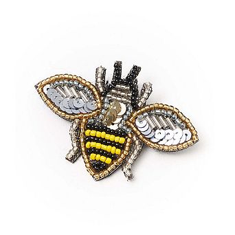 Beaded Bee Brooch Pin