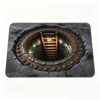 Deep Well Ladder 3D Floor Mat Creative Optical Illusion Rug
