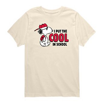 Toddler Boy Peanuts Snoopy "I Put The Cool In School" Short Sleeve Graphic Tee