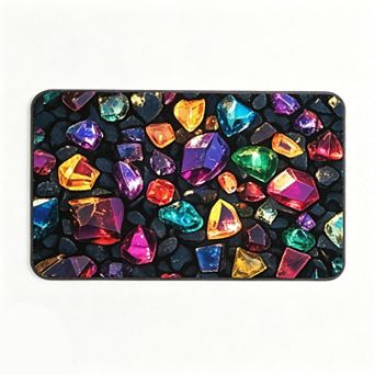 Colorful Crystal Gem Stone Floor Mat Shiny Unique Art Home Rug