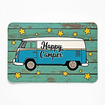 Happy Camper Trailer Floor Mat Outdoor Camping Enthusiast Doormat