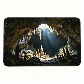 Mystery Cave Light Scenery Floor Mat Nature Landscape Realistic Rug