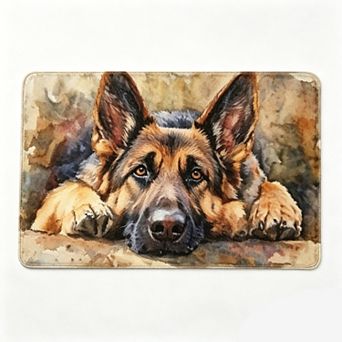 Brown Dog Pattern Lying Down Floor Mat Loyal Pet Animal Print Floor Rug