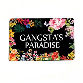 Dark Floral Gangsta Paradise Floor Mat Unique Stylish Home Entry Rug