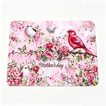 Mother's Day Bird Floral Floor Mat Sweet Warm Festival Decor Rug