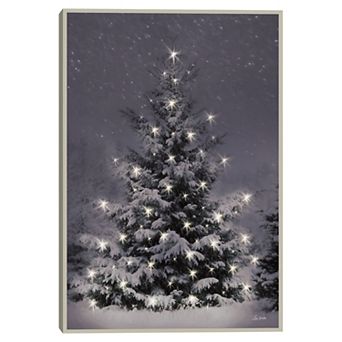 Masterpiece Twinkling Lights at Christmas Framed Canvas Wall Art