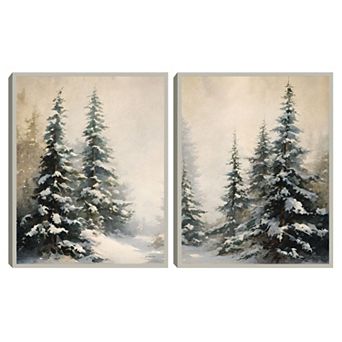Masterpiece Framed Winter Pines I & III Canvas Art Set