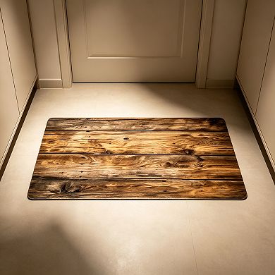 Light Brown Wood Grain Floor Mat Simple Minimalist Washable Rug