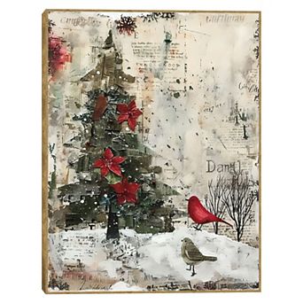 Masterpiece Christmas Collage 3 Framed Canvas Wall Art