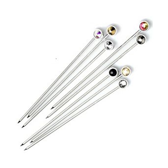 Cocktail Picks Gem Crystal Stainless Steel