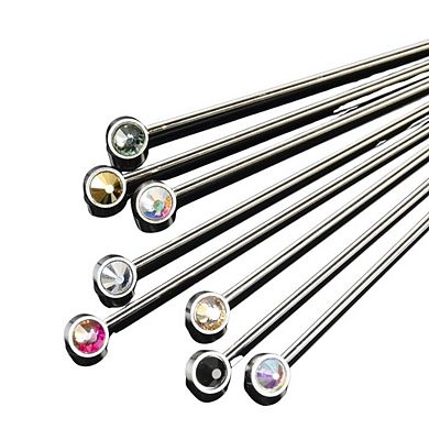 Cocktail Picks Gem Crystal Stainless Steel