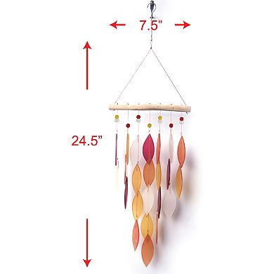 Diamond, Tequila Sunrise Sea Glass Wind Chime