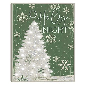 Masterpiece Oh Holy Night Christmas Tree Framed Canvas Wall Art