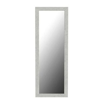 HomeRoots 64" White Solid Wood Freestanding Framed Standing Mirror