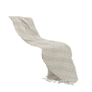 HomeRoots Blush Woven 100% Cotton Throw Blanket