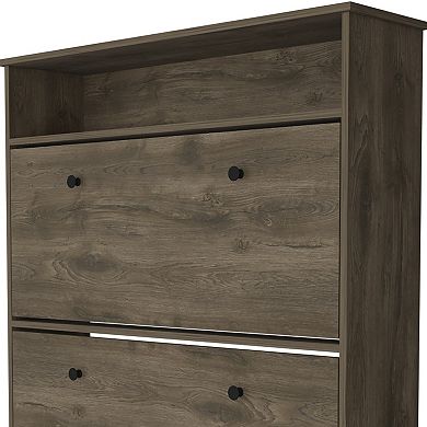 HomeRoots Dark Brown Twelve Pair Shoe Rack