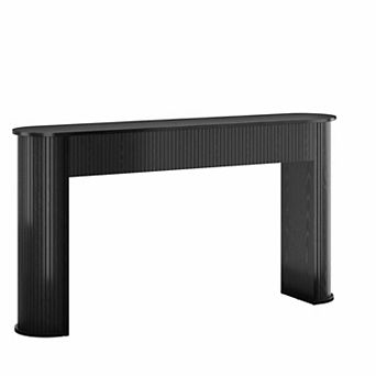 Fluted Console Table, 59 Inch Wood Mid Century Modern Entryway Sofa Table for Living Room or Hallway