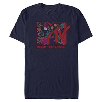 Men's MTV Floral Print Logo Graphic Tee
