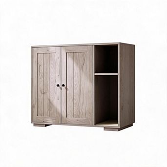 Hidden Cat Litter Box Furniture Enclosure, Dog-Proof Covered Cat Litter Cabinet with Lid