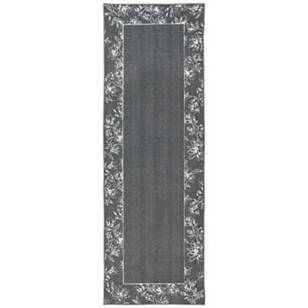Large Machine Washable Area Rug - Soft Low Pile, Non-Slip, Modern Farmhouse Floral Carpet