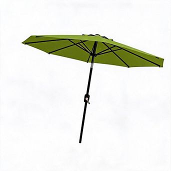Market Patio Umbrella w/Crank, 10 Feet Large Outdoor Umbrella, Easy Push Button, Tilt,Without Light