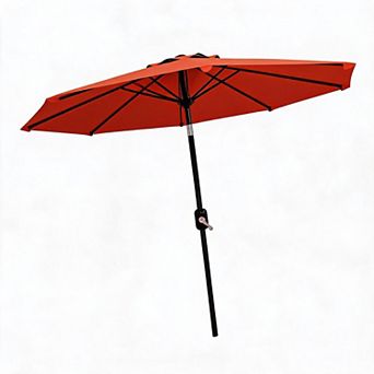 Market Patio Umbrella w/Crank, 10 Feet Large Outdoor Umbrella, Easy Push Button, Tilt,Without Light