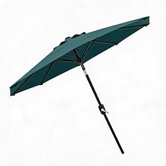 Market Patio Umbrella w/Crank, 10 Feet Large Outdoor Umbrella, Easy Push Button, Tilt,Without Light