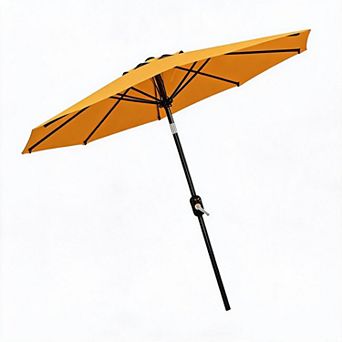 Market Patio Umbrella w/Crank, 10 Feet Large Outdoor Umbrella, Easy Push Button, Tilt,Without Light