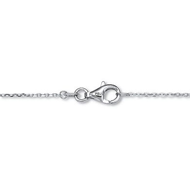 Genuine Green Jade CZ Silvertone Elephant Pendant Necklace, 18 inch Chain