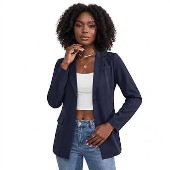 Classic Blazer for Women Lapel Collar Open Front Long Sleeve Office Blazers Jackets with Pockets
