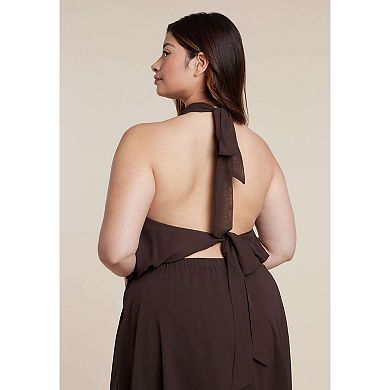 ELOQUII Women's Plus Size High Neck Bubble Top