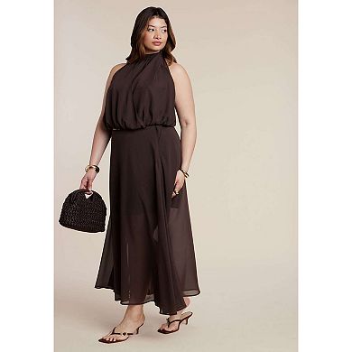 ELOQUII Women's Plus Size High Neck Bubble Top
