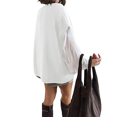 Womens Oversized Turtleneck Sweaters Short Batwing Sleeve Slouchy Loose Fit Chunky Pullover Tops