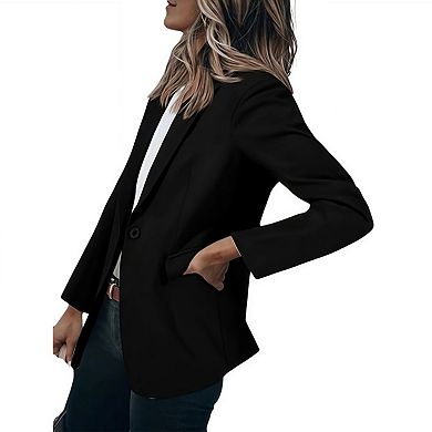 Womens Casual Blazers Open Front Long Sleeve Work Office Suit Jackets