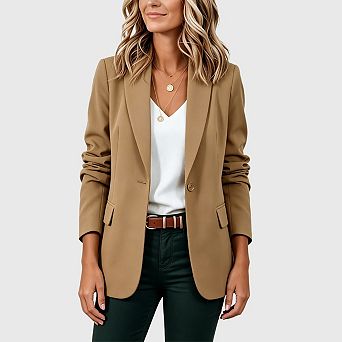 Womens Casual Blazers Open Front Long Sleeve Work Office Suit Jackets