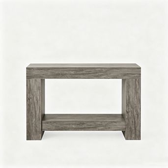 Farmhouse Entryway Table, 2 tier Wooden Console Table Large Hallway Sofa Table with Storage