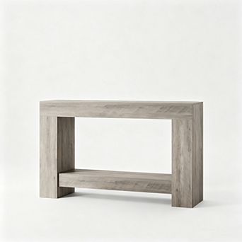 Farmhouse Entryway Table, 2 tier Wooden Console Table Large Hallway Sofa Table with Storage