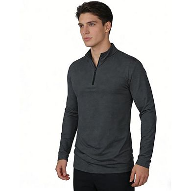 Men Quarter Zip Long Sleeve Pullover Stand Collar Athletic Golf Casual Sweatshirt Top