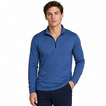 Men Quarter Zip Long Sleeve Pullover Stand Collar Athletic Golf Casual Sweatshirt Top